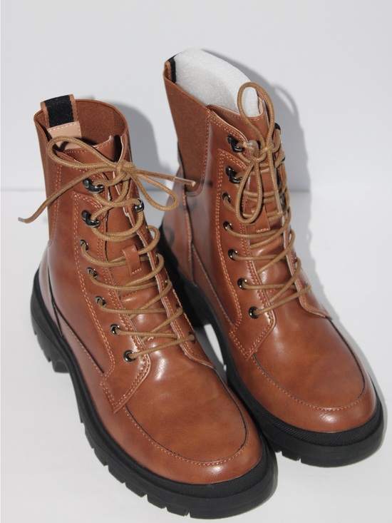 Journee Collection Shoes - Brand New (NWOT or Box) Women’s Brown Lace-Up Combat Boots